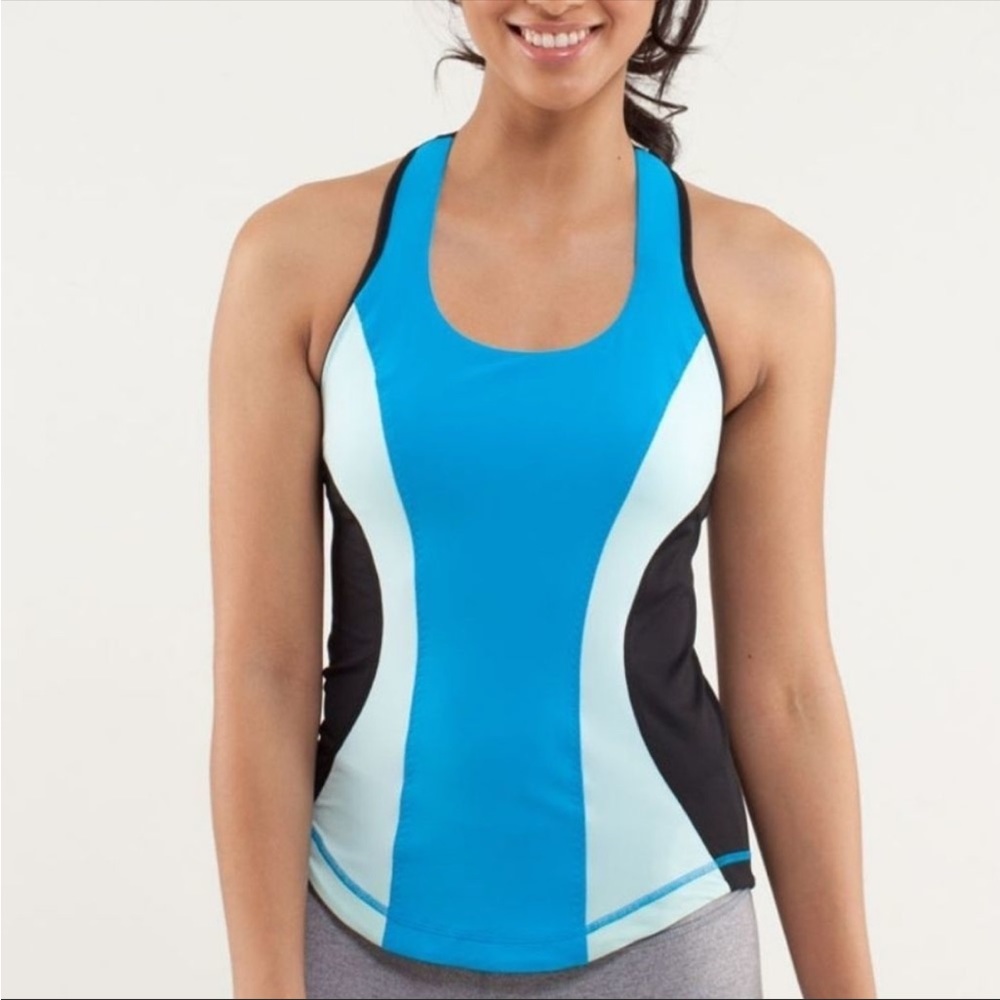 - - Lululemon Cardio Kick Tank Blue Top
Racerback size 6